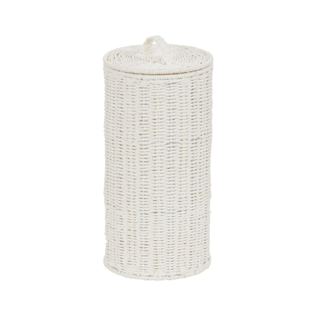 Household Essentials Wicker Toilet Paper Holder with Lid